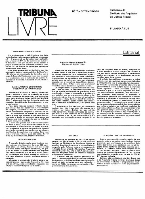 Capa da Tribuna Livre n. 7